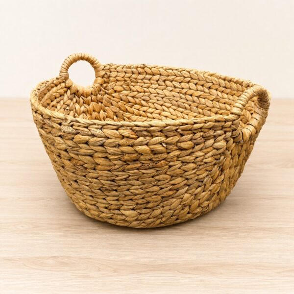 Boat shaped water hyacinth basket, vase tray, and rattan decor-01 Boat shaped water hyacinth basket, vase tray, and rattan decor