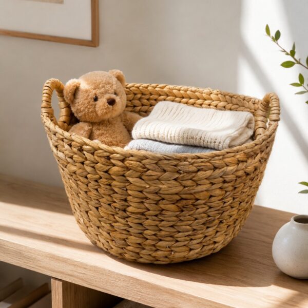 Boat shaped water hyacinth basket, vase tray, and rattan decor-08 Boat shaped water hyacinth basket, vase tray, and rattan decor