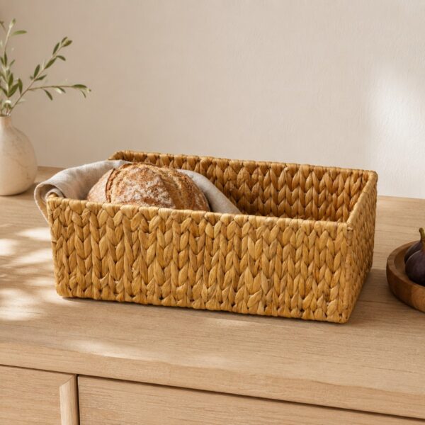 Long Rectangular Water Hyacinth Storage Basket No Handles-02 Long Rectangular Water Hyacinth Storage Basket No Handles