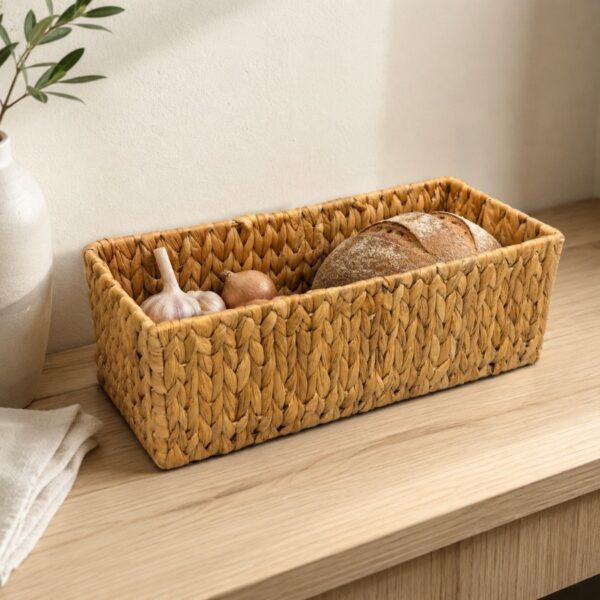 Long Rectangular Water Hyacinth Storage Basket No Handles-03 Long Rectangular Water Hyacinth Storage Basket No Handles