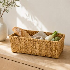 Long Rectangular Water Hyacinth Storage Basket No Handles-04 Long Rectangular Water Hyacinth Storage Basket No Handles
