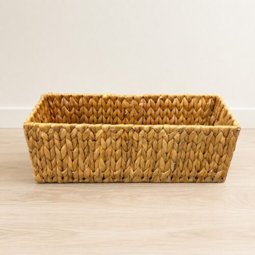 Long Rectangular Water Hyacinth Storage Basket No Handles-05 Long Rectangular Water Hyacinth Storage Basket No Handles