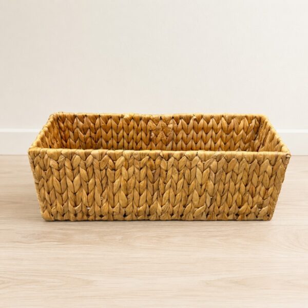 Long Rectangular Water Hyacinth Storage Basket No Handles-05 Long Rectangular Water Hyacinth Storage Basket No Handles