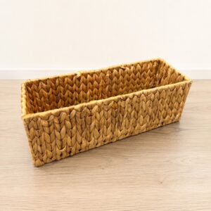 Long Rectangular Water Hyacinth Storage Basket No Handles-06 Long Rectangular Water Hyacinth Storage Basket No Handles