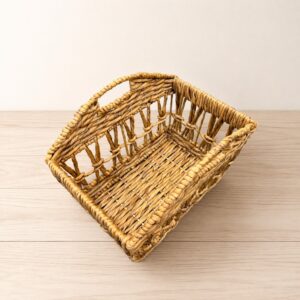 Open Weave Water Hyacinth Storage Basket with Cut-Out Handles-03 Open Weave Water Hyacinth Storage Basket with Cut-Out Handles