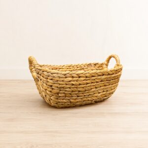 Rectangular Water Hyacinth Basket Round Handle-01 Rectangular Water Hyacinth Basket Round Handle