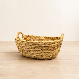 Rectangular Water Hyacinth Basket Round Handle-02 Rectangular Water Hyacinth Basket Round Handle