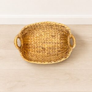 Rectangular Water Hyacinth Basket Round Handle-04 Rectangular Water Hyacinth Basket Round Handle