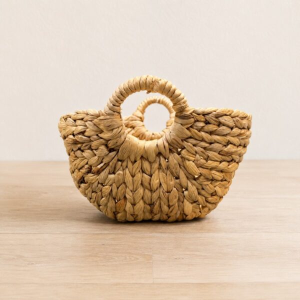 Rectangular Water Hyacinth Basket Round Handle-05 Rectangular Water Hyacinth Basket Round Handle