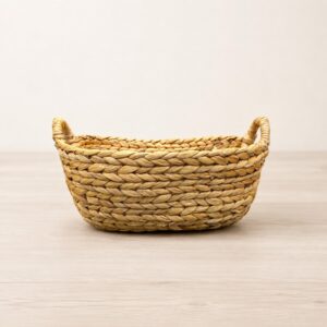 Rectangular Water Hyacinth Basket Round Handle-06 Rectangular Water Hyacinth Basket Round Handle