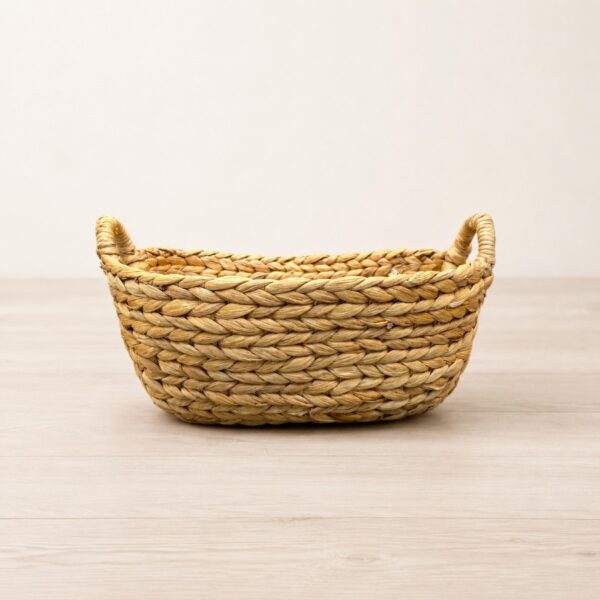 Rectangular Water Hyacinth Basket Round Handle-06 Rectangular Water Hyacinth Basket Round Handle