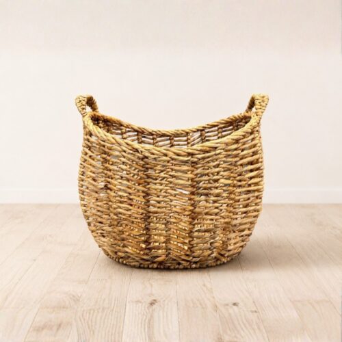 Set Of 2 Oval-Shaped Water Hyacinth Basket (2) Set Of 2 Oval-Shaped Water Hyacinth Basket