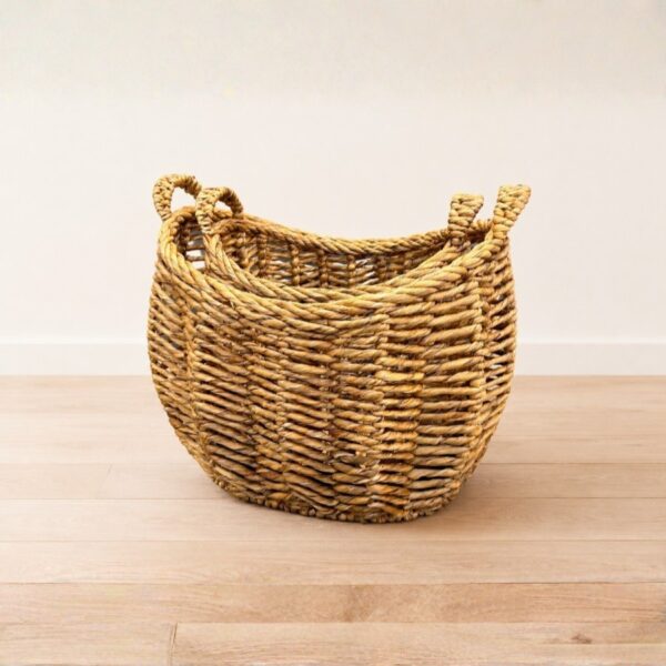 Set Of 2 Oval-Shaped Water Hyacinth Basket (3) Set Of 2 Oval-Shaped Water Hyacinth Basket