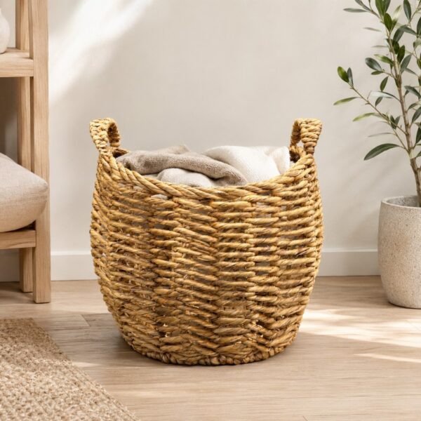 Set of 2 Oval-shaped water hyacinth basket, vase tray-05 val-shaped water hyacinth basket, vase tray
