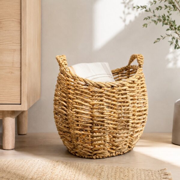 Set of 2 Oval-shaped water hyacinth basket, vase tray-06 val-shaped water hyacinth basket, vase tray