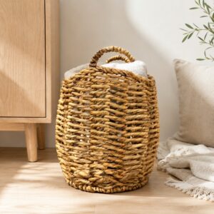 Set of 2 Oval-shaped water hyacinth basket, vase tray-08 val-shaped water hyacinth basket, vase tray