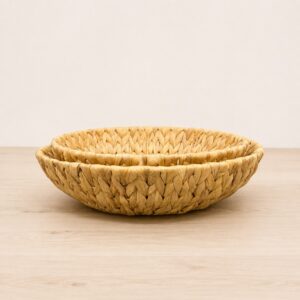 Set of 2 Round Water Hyacinth Trays-07 Round Water Hyacinth Trays