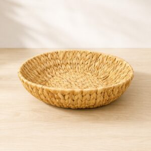 Set of 2 Round Water Hyacinth Trays-08 Round Water Hyacinth Trays