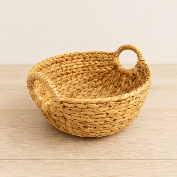 Set of 3 Round wicker storage basket with handles-08 Round wicker storage basket with handles