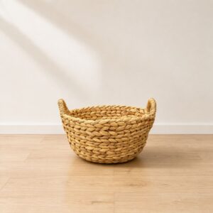 Set of 3 Round wicker storage basket with handles-14 Round wicker storage basket with handles