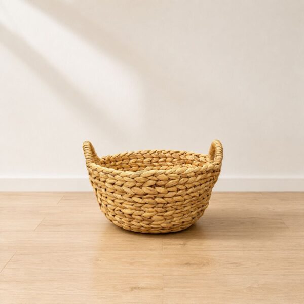 Set of 3 Round wicker storage basket with handles-14 Round wicker storage basket with handles