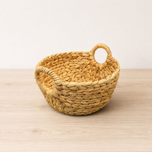 Set of 3 Round wicker storage basket with handles-15 Round wicker storage basket with handles