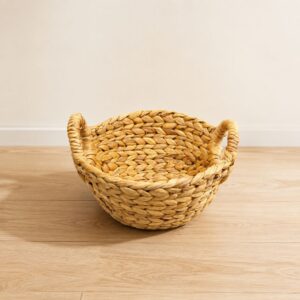 Set of 3 Round wicker storage basket with handles-16 Round wicker storage basket with handles
