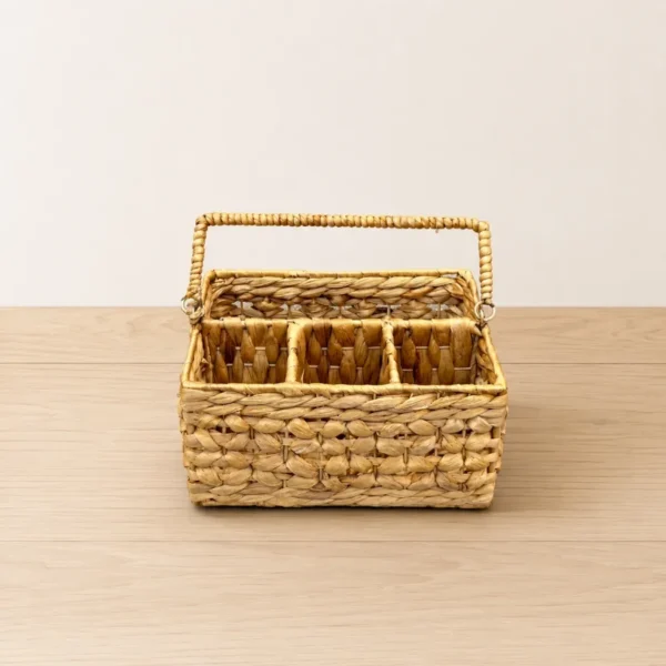 Water-hyacinth-utensil-caddy-with-handle-divided-flatware-organizer (1) Water Hyacinth Utensil Caddy with Handle Divided Flatware Organizer