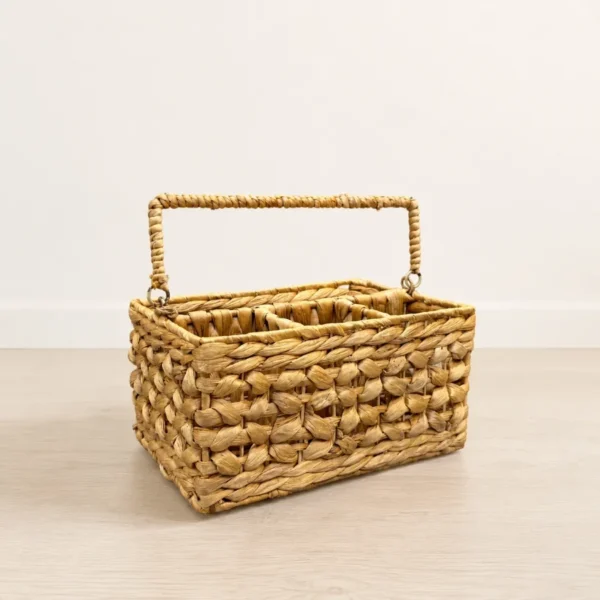 Water-hyacinth-utensil-caddy-with-handle-divided-flatware-organizer (3) Water Hyacinth Utensil Caddy with Handle Divided Flatware Organizer