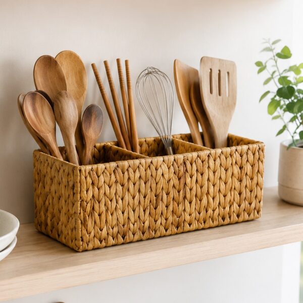 Water hyacinth utensil holder-07 Water hyacinth utensil holder