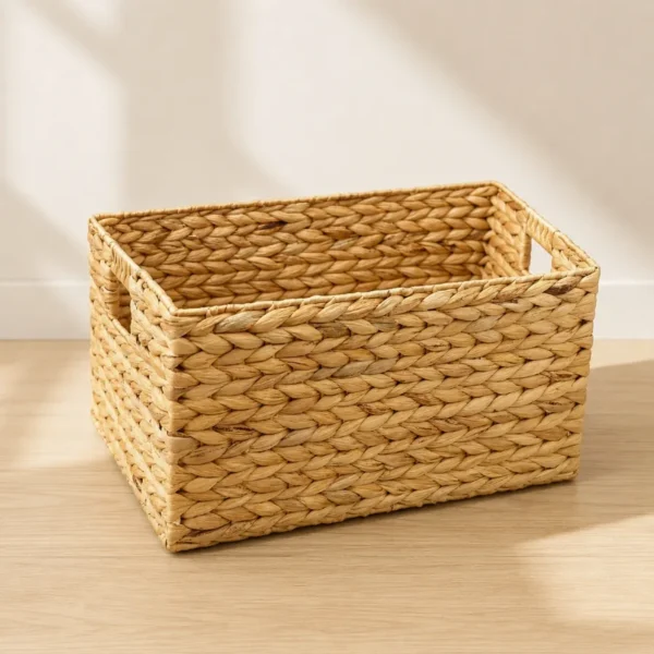 rectangular-water-hyacinth-basket (2) Rectangular Water Hyacinth Storage Baskets — Set of 4 or Buy Individually