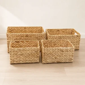 rectangular-water-hyacinth-basket (5) Rectangular Water Hyacinth Storage Baskets — Set of 4 or Buy Individually