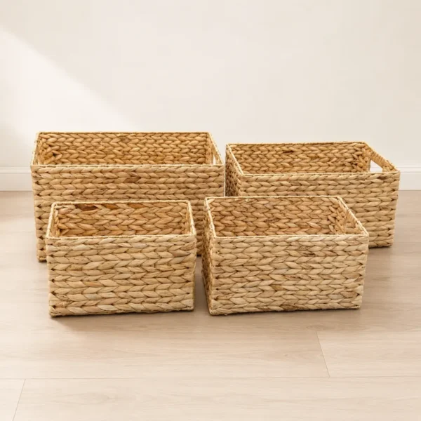 rectangular-water-hyacinth-basket (5) Rectangular Water Hyacinth Storage Baskets — Set of 4 or Buy Individually