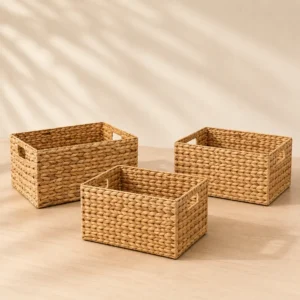 rectangular-water-hyacinth-baskets (1) Rectangular Water Hyacinth Storage Baskets — Set of 4 or Buy Individually