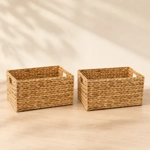 rectangular-water-hyacinth-baskets (2) Rectangular Water Hyacinth Storage Baskets — Set of 4 or Buy Individually