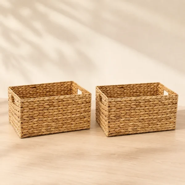 rectangular-water-hyacinth-baskets (2) Rectangular Water Hyacinth Storage Baskets — Set of 4 or Buy Individually