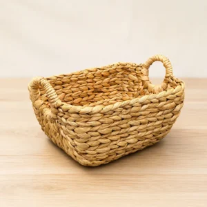 water-hyacinth-twisted-handle-2 Rectangular Water Hyacinth Basket Twisted Handle