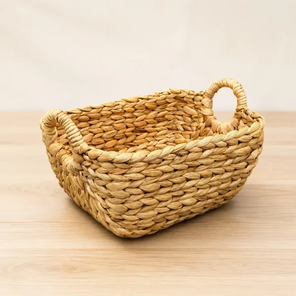 water-hyacinth-twisted-handle-2 Rectangular Water Hyacinth Basket Twisted Handle