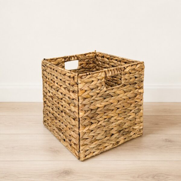 Collapsible Water Hyacinth Storage Cube with Handles-03 Collapsible Water Hyacinth Storage Cube with Handles