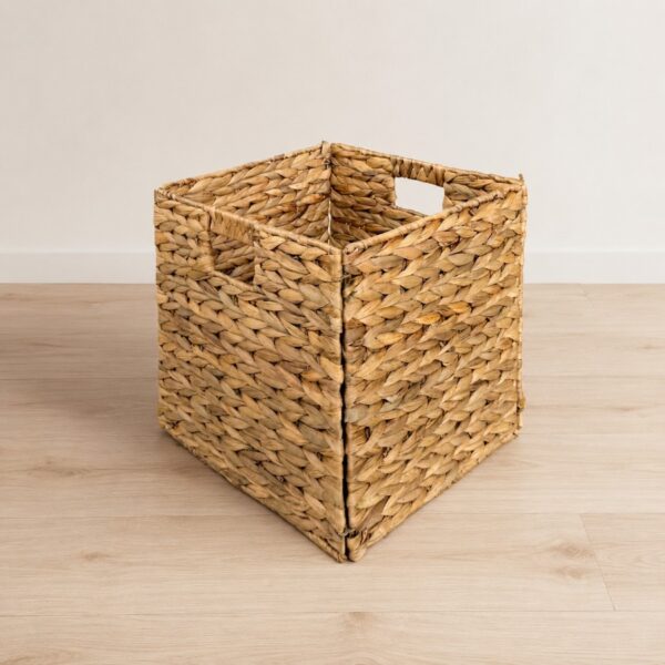 Collapsible Water Hyacinth Storage Cube with Handles-04 Collapsible Water Hyacinth Storage Cube with Handles