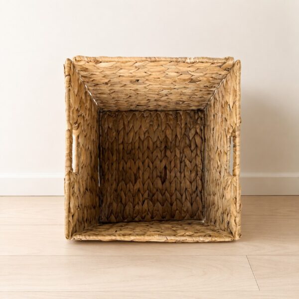 Collapsible Water Hyacinth Storage Cube with Handles-05 Collapsible Water Hyacinth Storage Cube with Handles