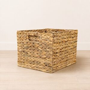 Collapsible Water Hyacinth Storage Cube with Handles-06 Collapsible Water Hyacinth Storage Cube with Handles