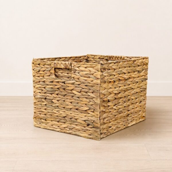 Collapsible Water Hyacinth Storage Cube with Handles-06 Collapsible Water Hyacinth Storage Cube with Handles