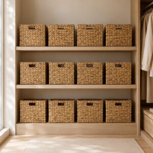 Collapsible Water Hyacinth Storage Cube with Handles-08 Collapsible Water Hyacinth Storage Cube with Handles