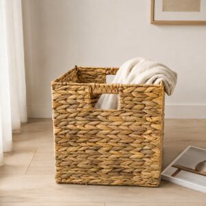 Collapsible Water Hyacinth Storage Cube with Handles-09 Collapsible Water Hyacinth Storage Cube with Handles