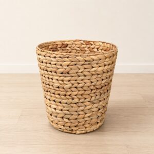 Round Water Hyacinth Waste Basket-01 Round Water Hyacinth Waste Basket