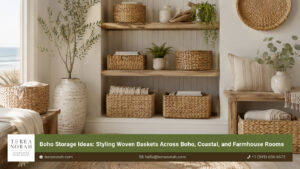 Boho Storage Ideas Styling Woven Baskets Across Boho, Coastal, and Farmhouse Rooms