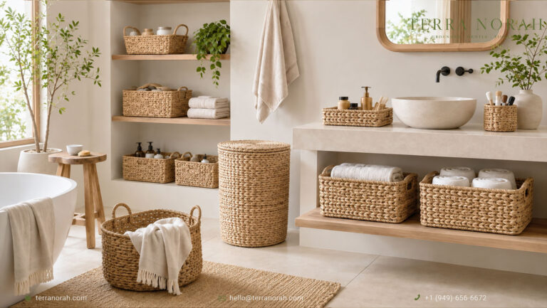 Water Hyacinth Baskets for the Bathroom Natural Storage Ideas